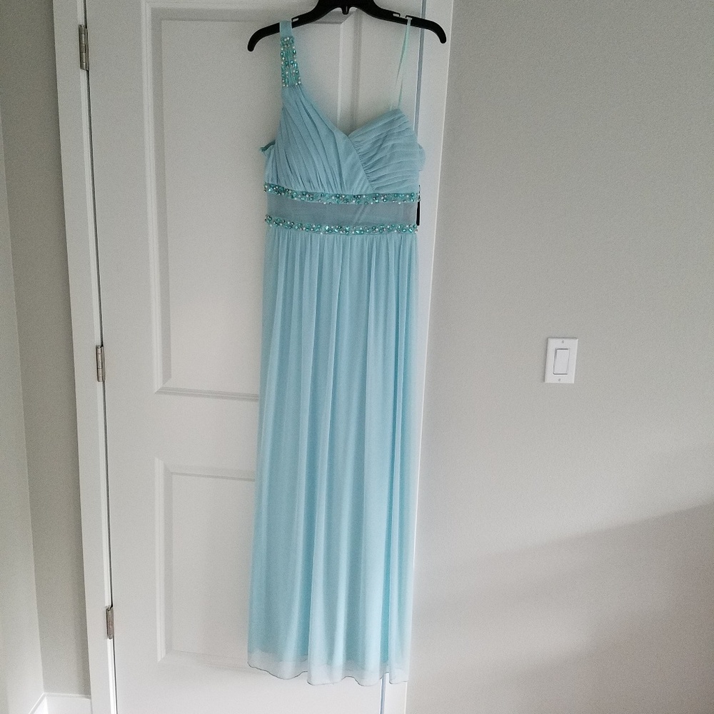 City Studio One Shoulder Frosty Mint Formal Dress